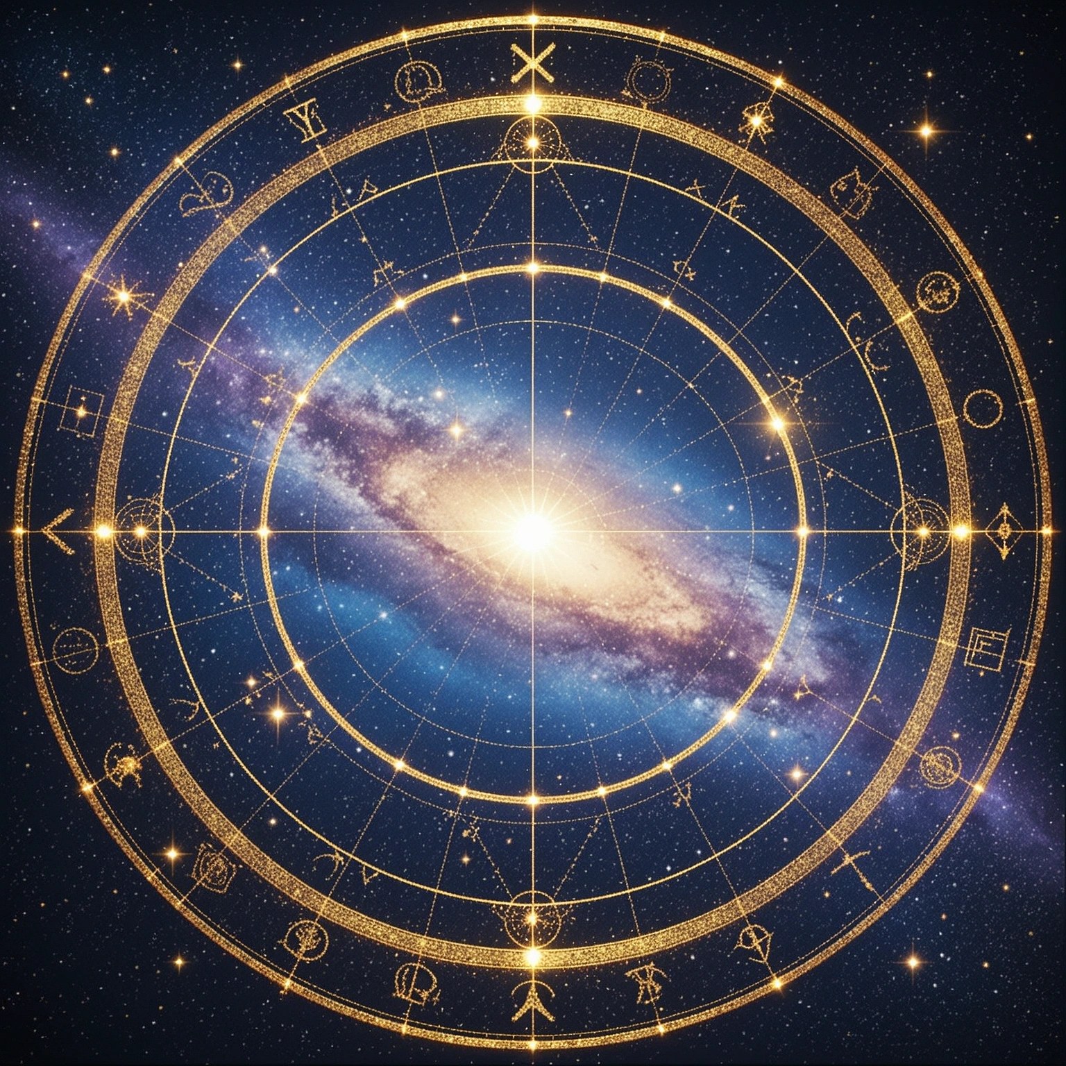 A luminous wheel of the four ages turning from gold to iron and back